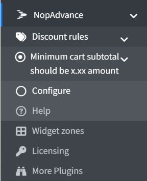 Minimum Cart Subtotal Navigation Menu